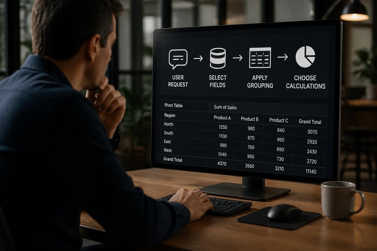 Natural language pivot table creation