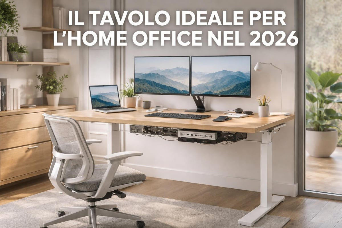 Organizzazione spazio lavoro con tavolo design
