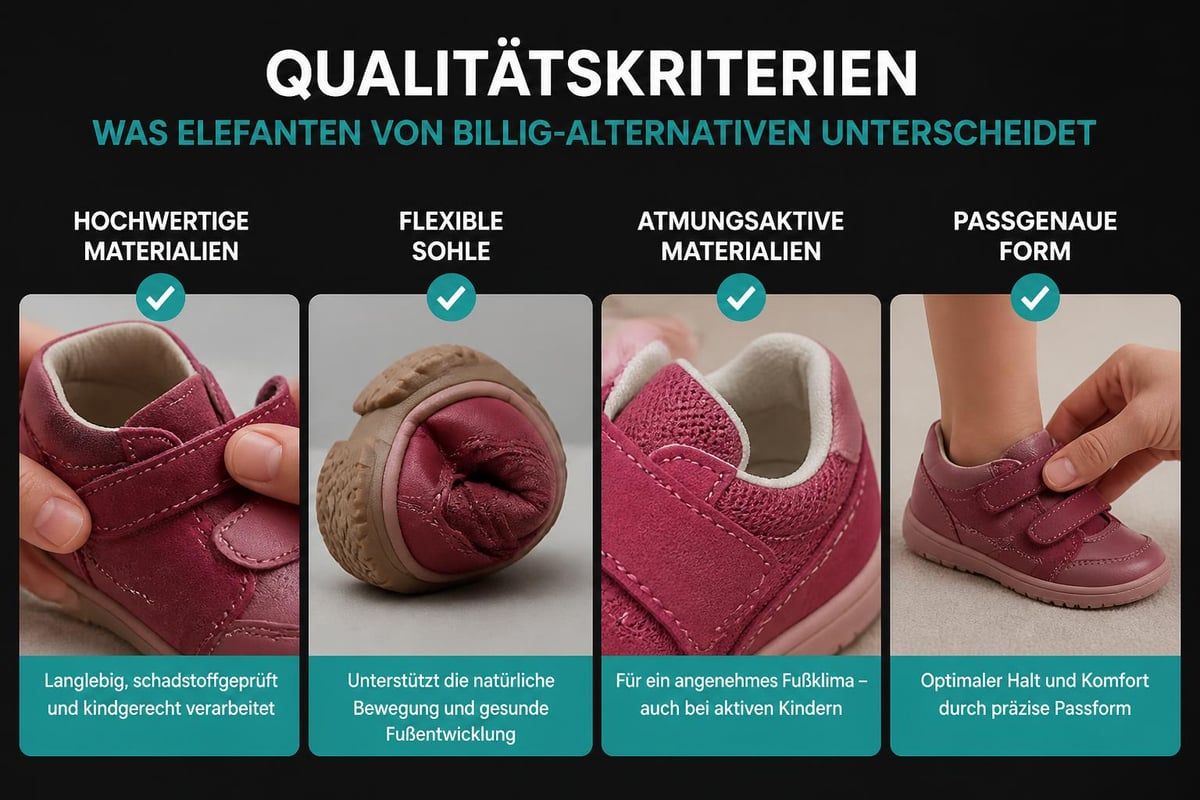 Kinderschuh Qualitätsmerkmale