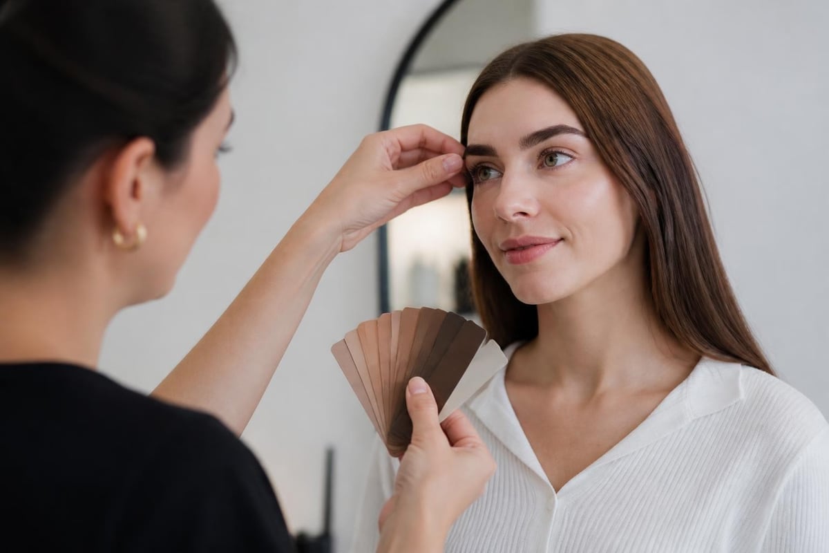 Eyebrow Tint and Lift: Complete Guide for 2026 3 Eyebrow color matching and consultation