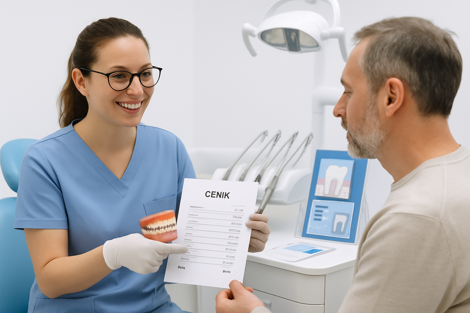 Povprečne cene totalnih zobnih protez v letu 2025