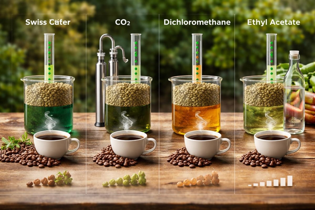 Comparaison des méthodes de décaféination