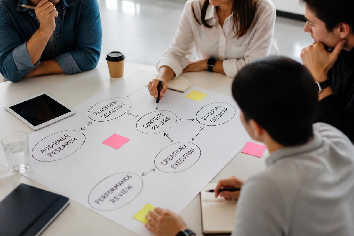 Social media content planning workflow