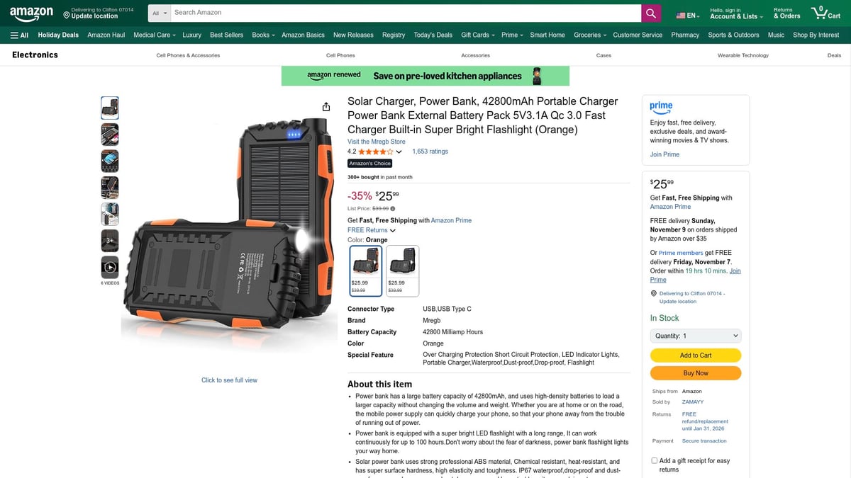 Top 7 Solar Phone Charger Picks for 2025 - Solar Charger, Power Bank, 42,800mAh Portable Charger with QC 3.0 Fast Charging