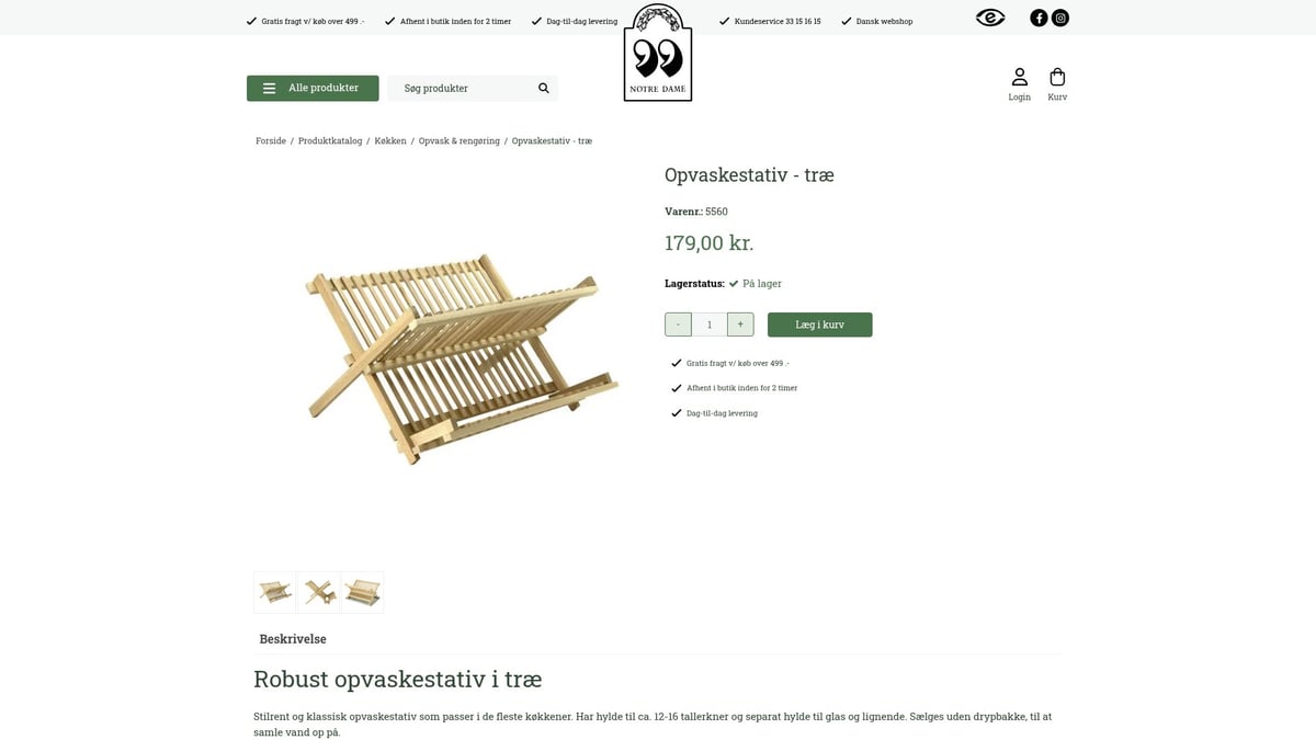 7 Smarte Opvaskestativ til Dit Køkken i 2026 - Opvaskestativ – Træ (Notre Dame)