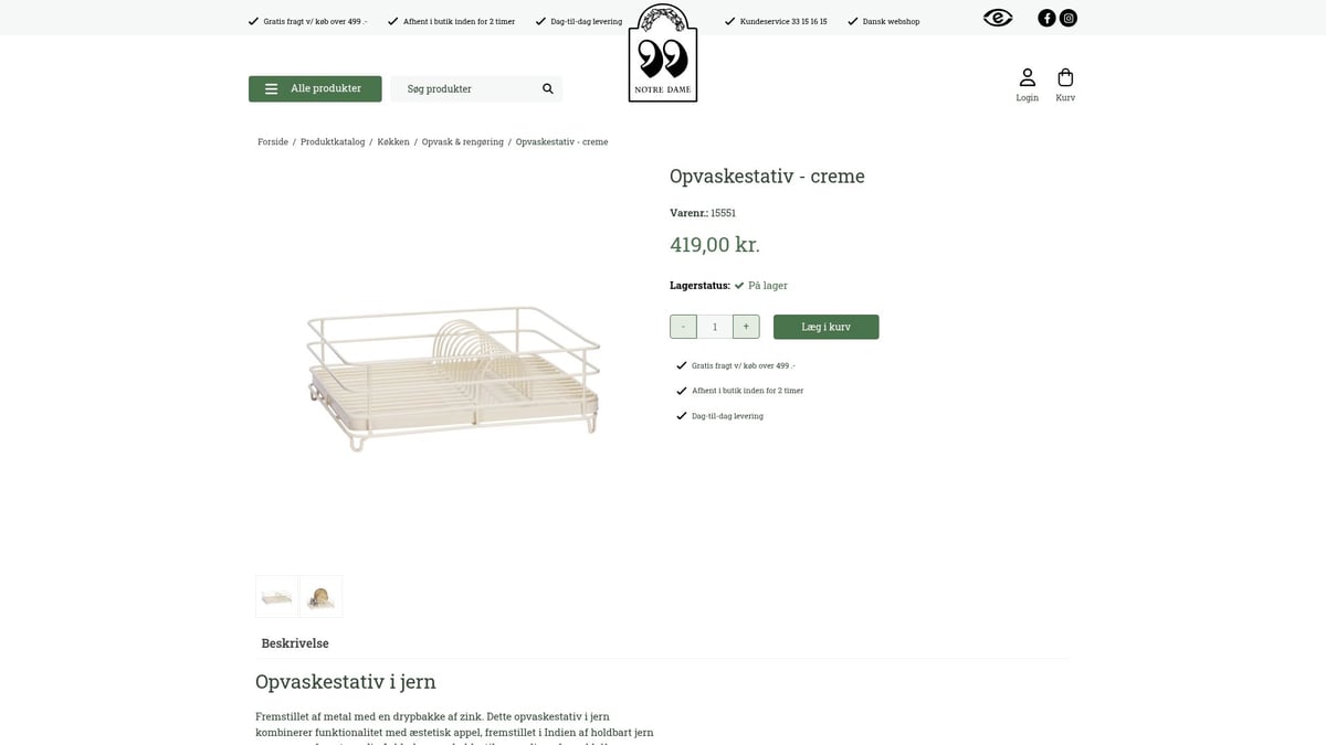 7 Smarte Opvaskestativ til Dit Køkken i 2026 - Opvaskestativ – Creme (Notre Dame)