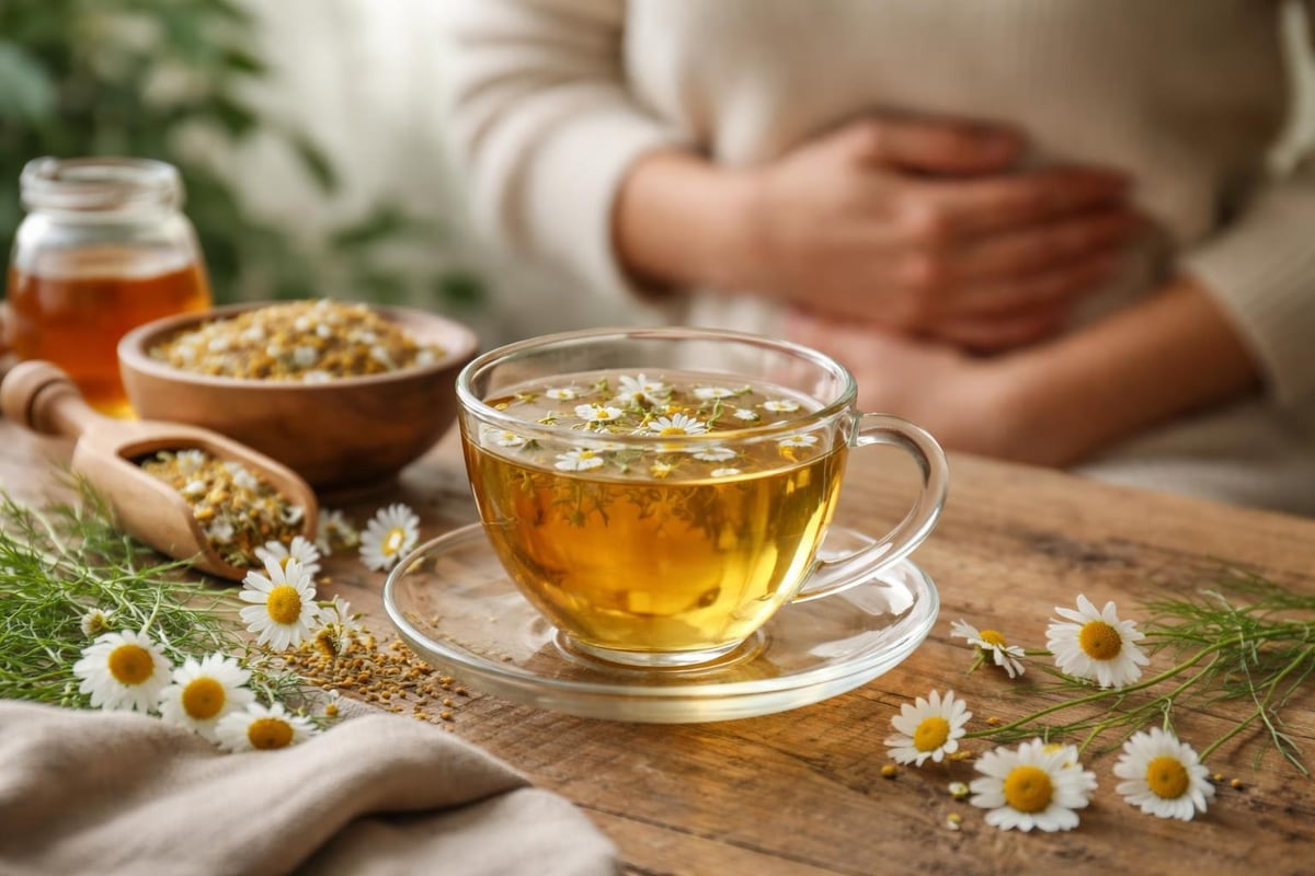 Chamomile's dual action on nervous and digestive systems