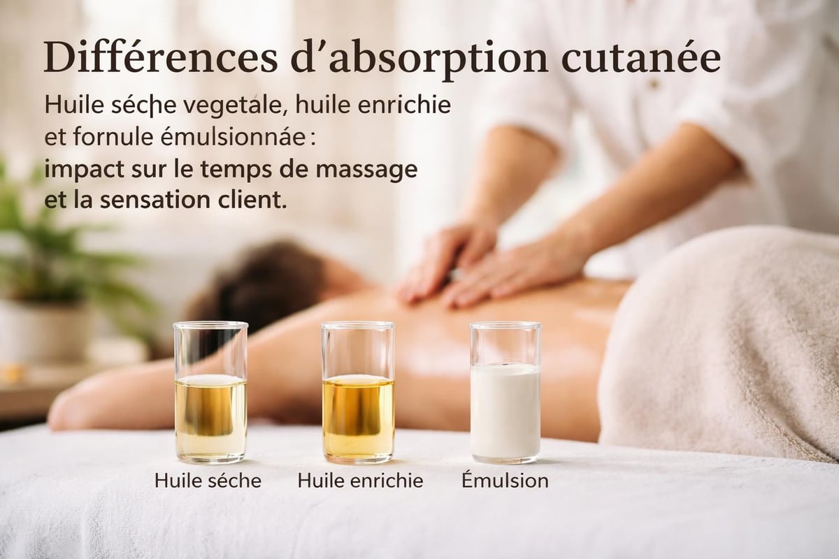 Comparaison absorption huiles corps