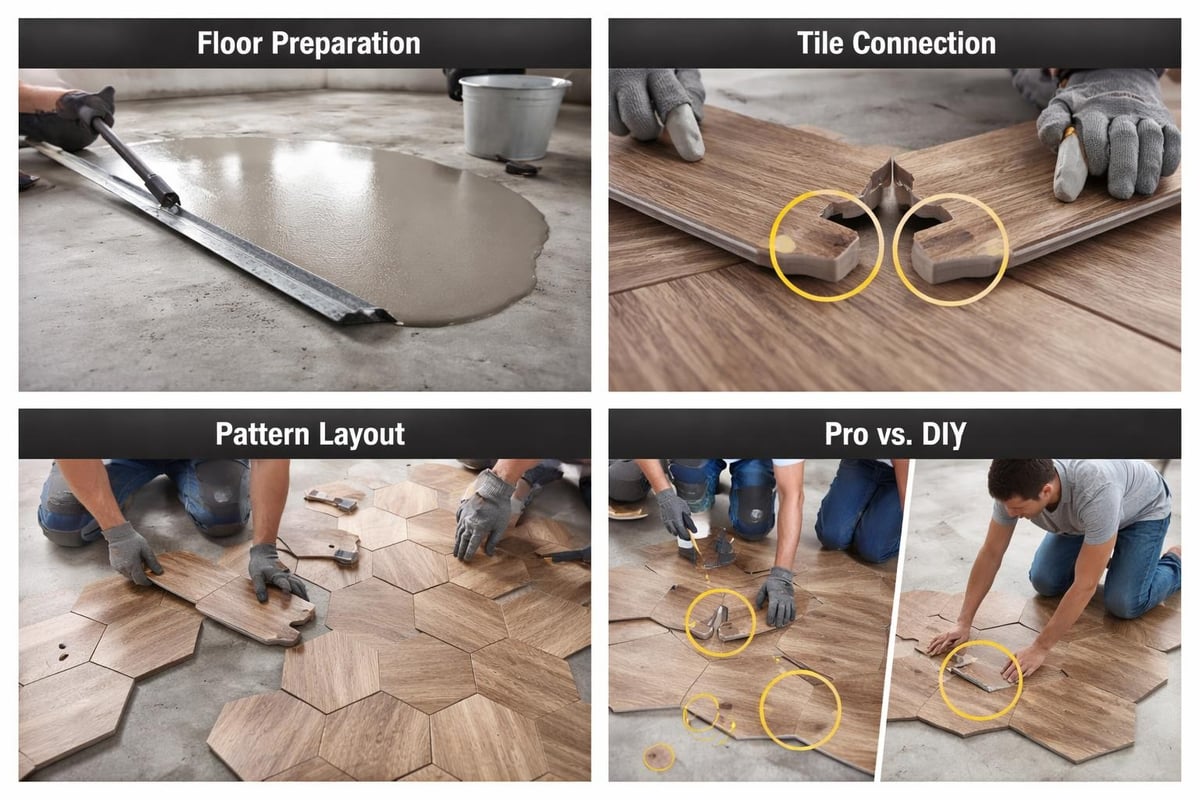 Modular garage flooring installation