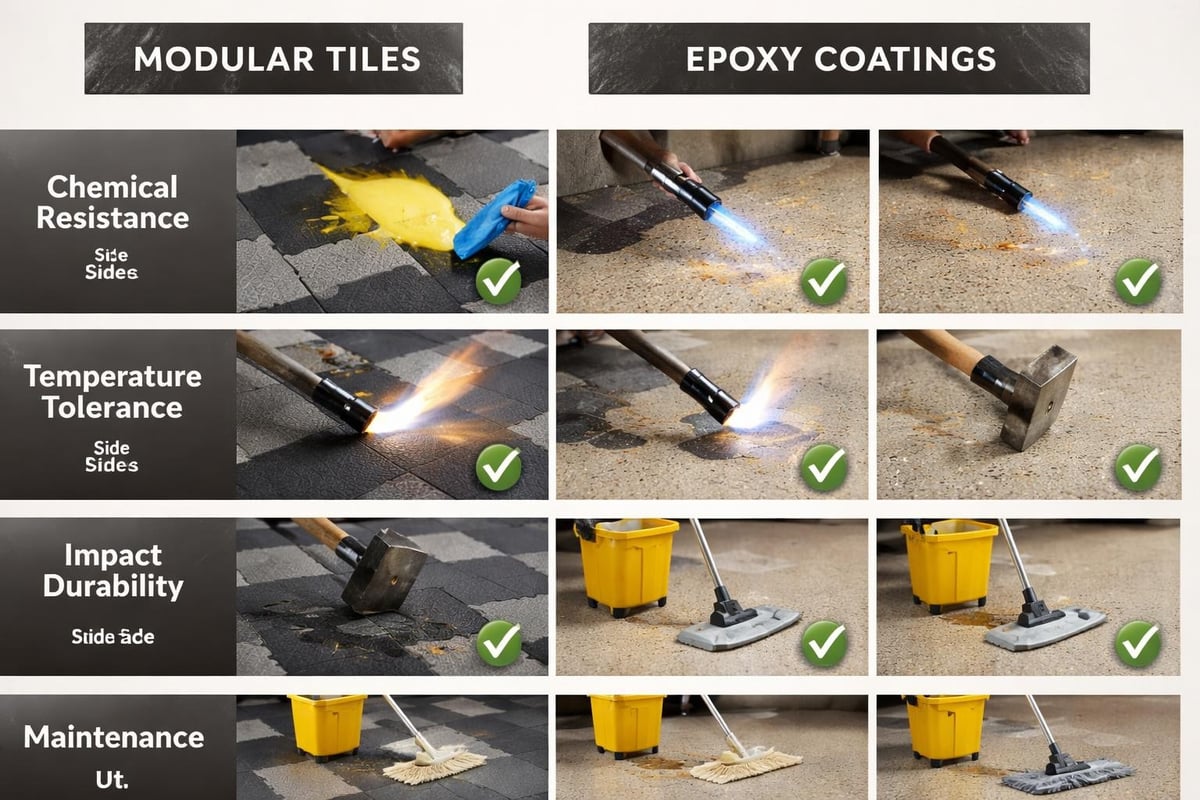 Garage flooring material comparison