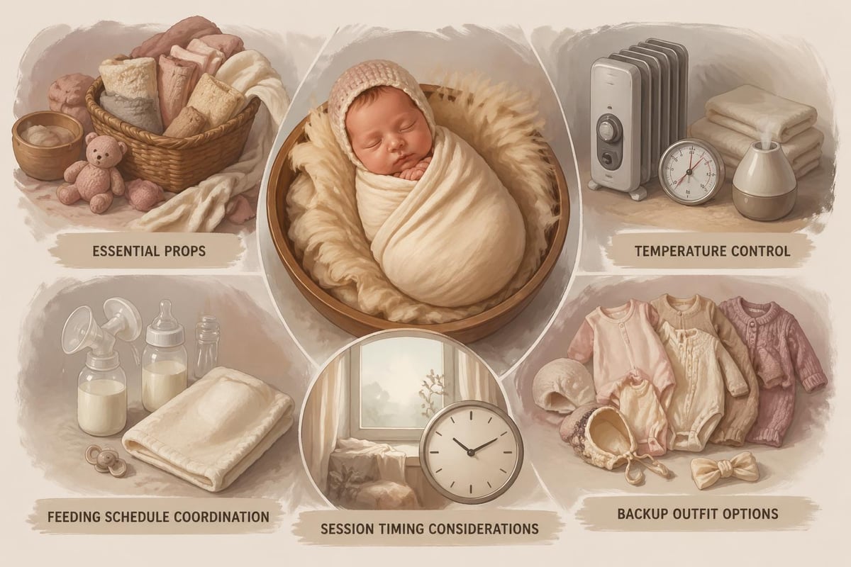 Home newborn photo session preparation