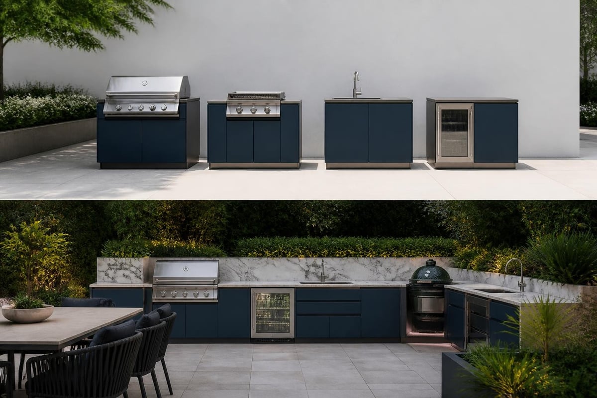 Modular outdoor kitchen components
