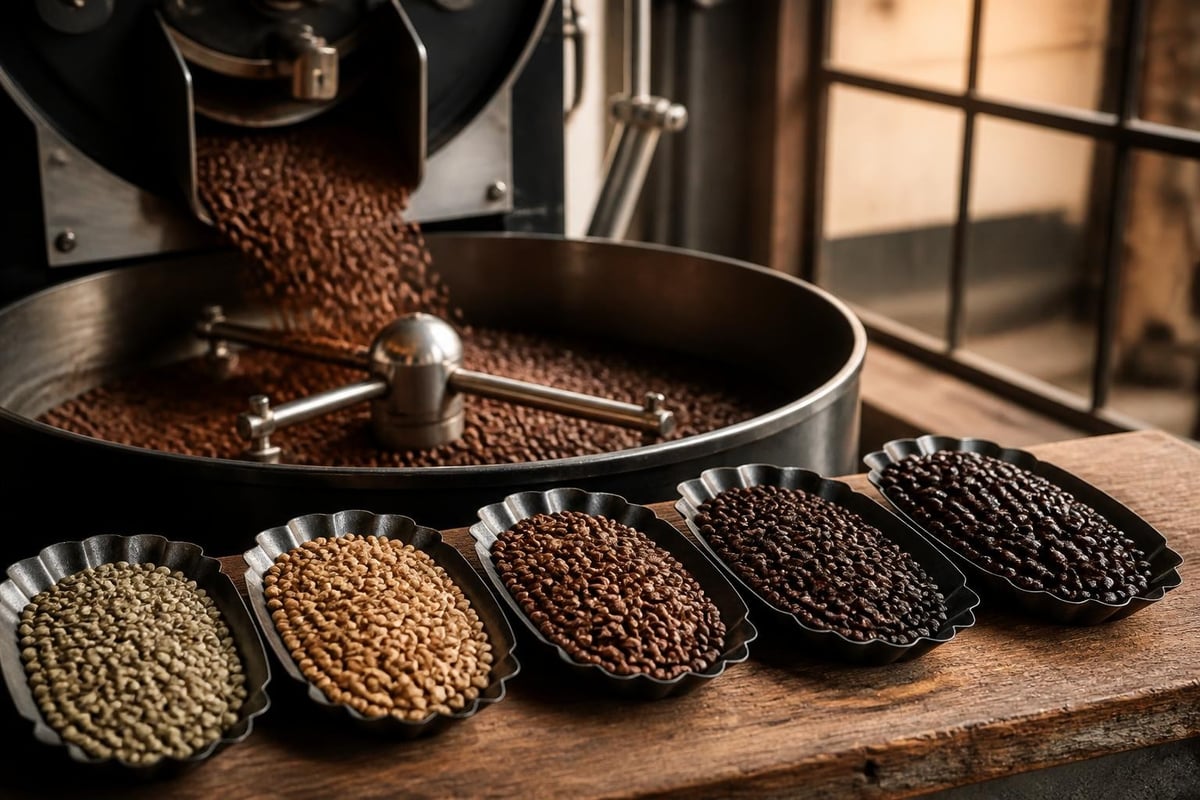 Processus torréfaction café