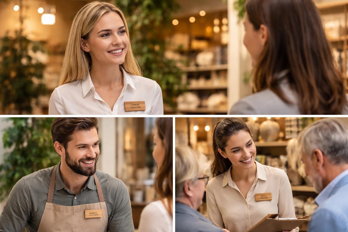 Vertrauensbildung durch Mitarbeiter-Namensschilder