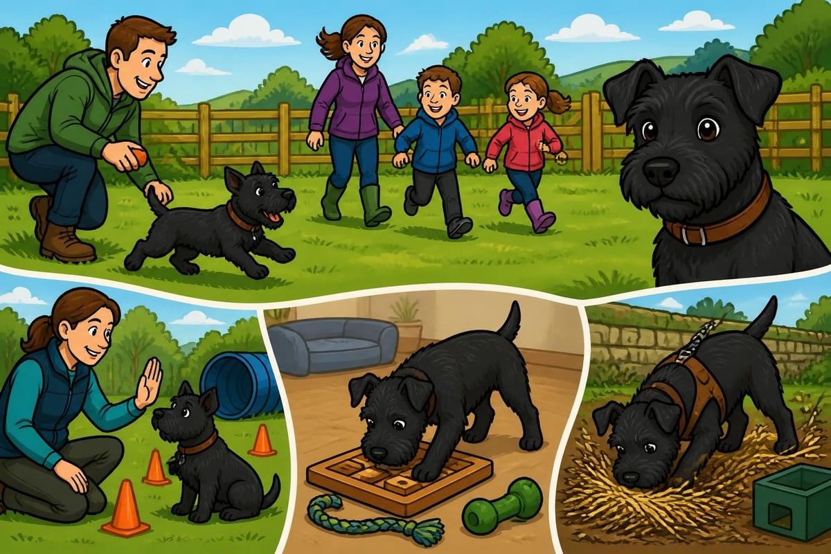 Patterdale terrier gezinsleven