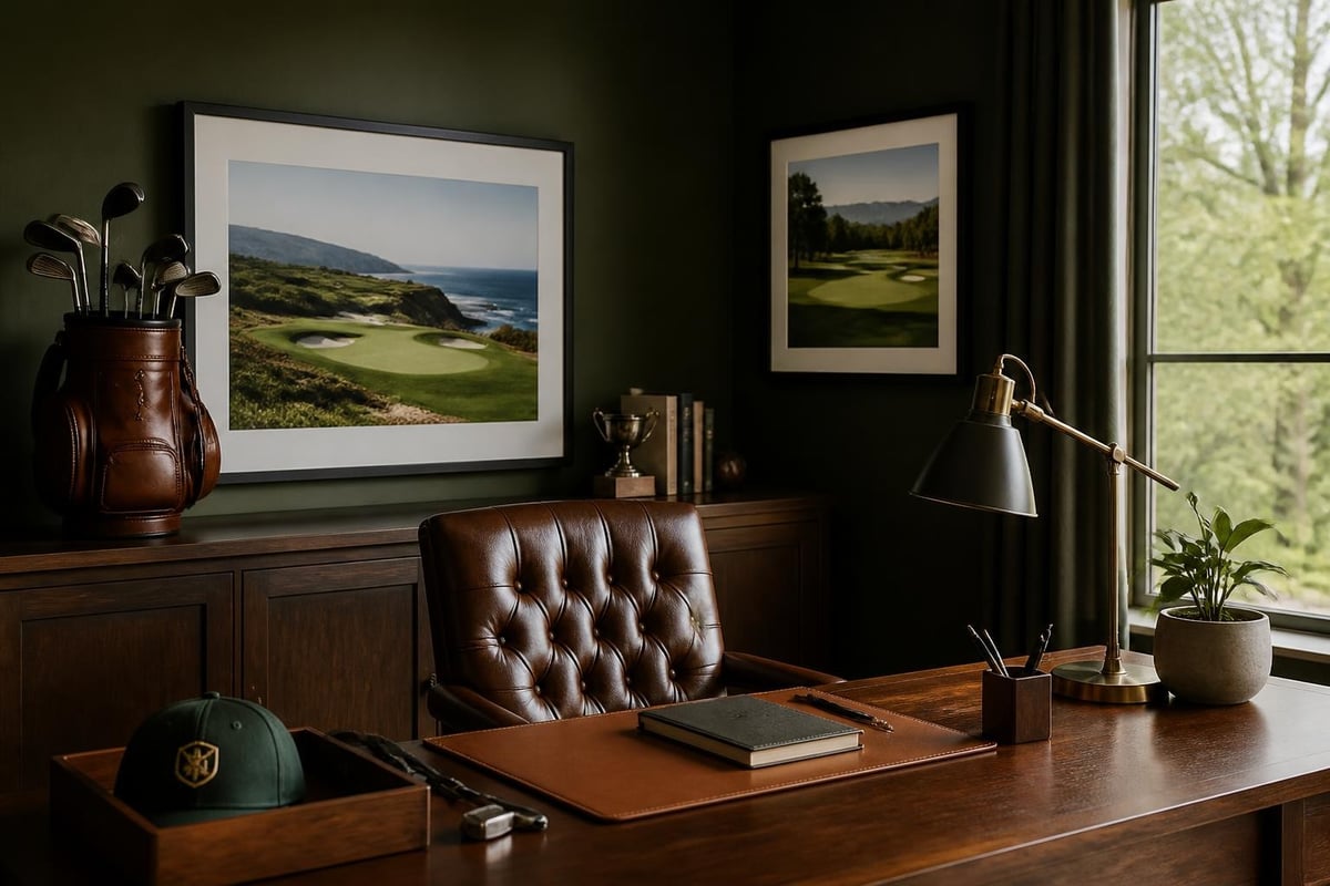 Golf-themed home office design