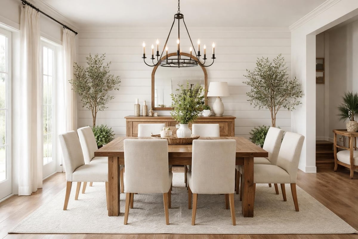 Farmhouse dining room focal points