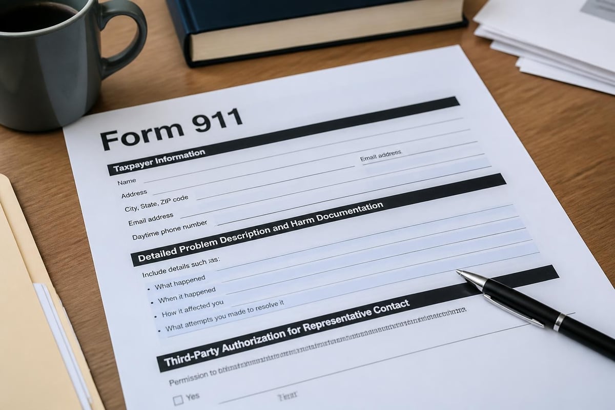 Form 911 key sections