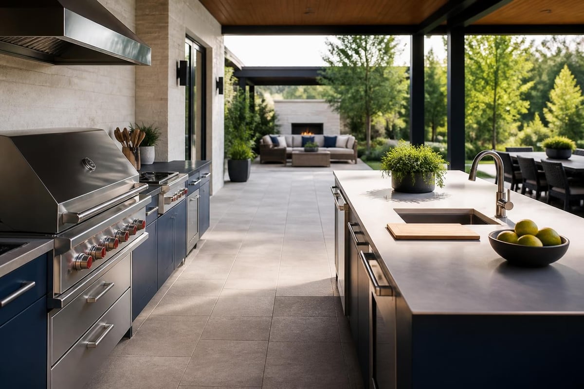 Functional zoning in outdoor kitchens