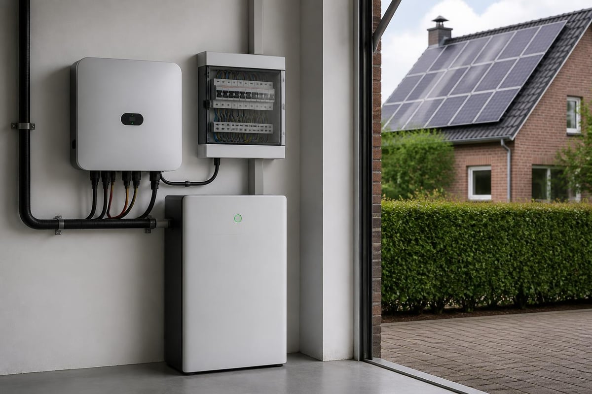 Installatie thuisbatterij componenten