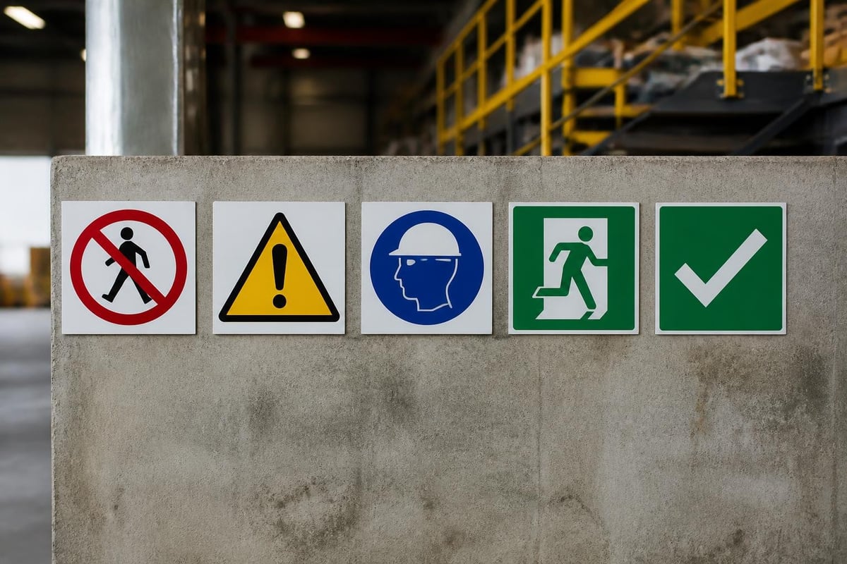 Safety symbol categories and communication hierarchy