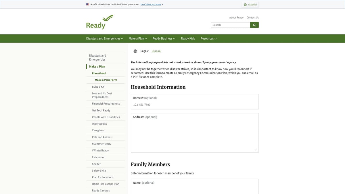 8 Best Family Emergency Binder Printables Free for 2025 - FEMA’s Family Emergency Communication Plan