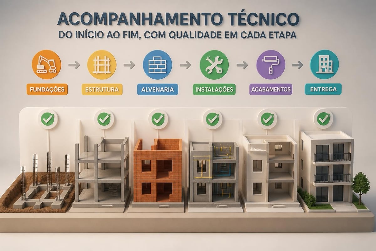 Etapas de fiscalização técnica durante construção