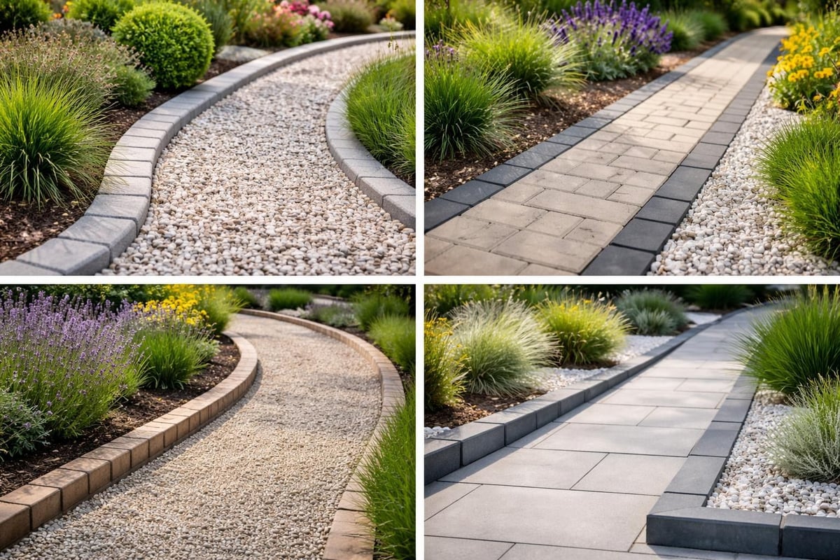 Garden pathway kerbing designs