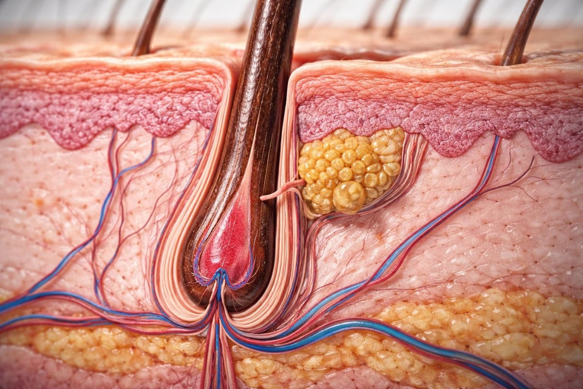 Hair follicle cross-section