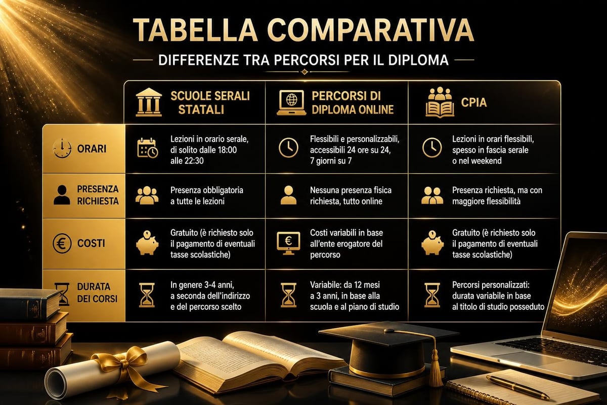 Confronto tra modalità formative serali