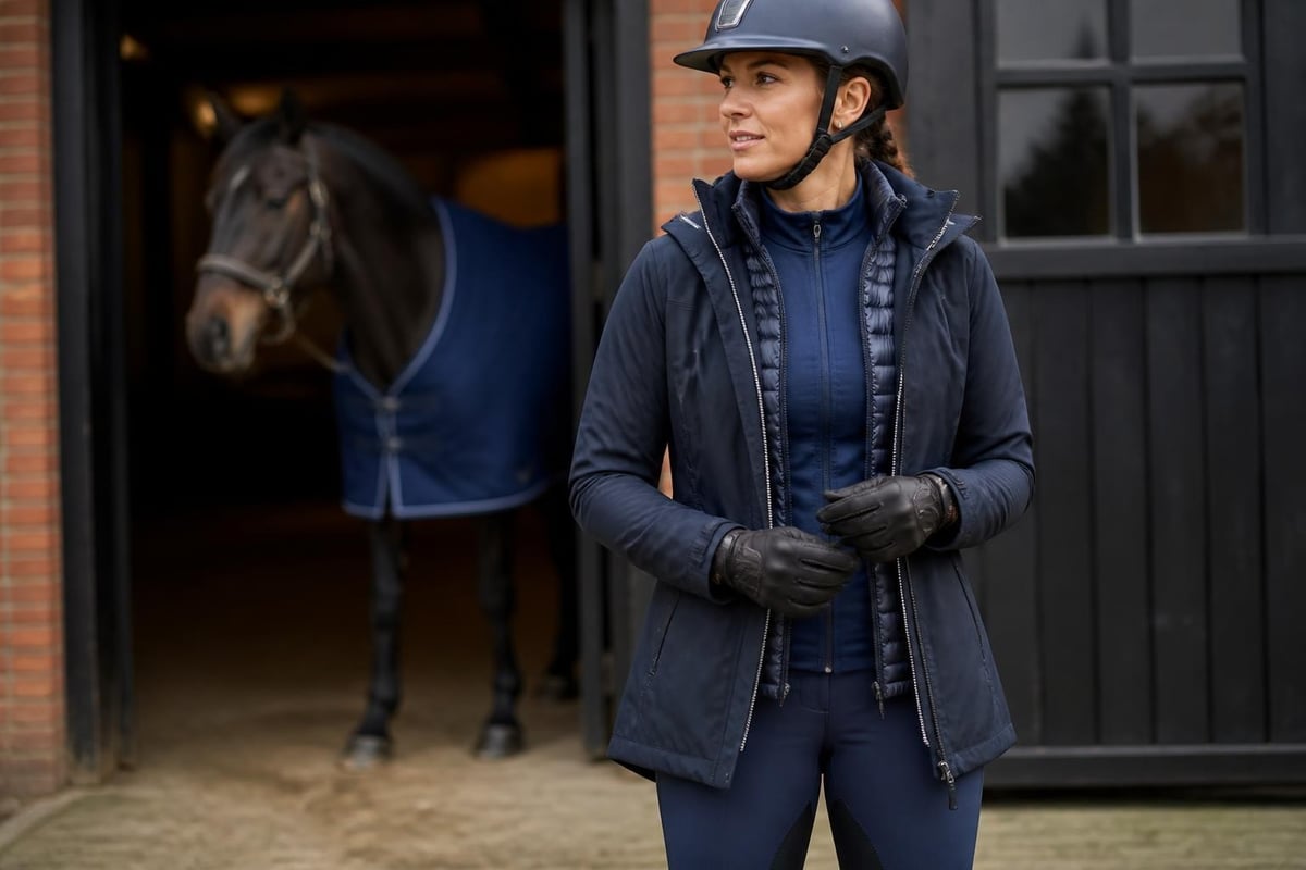 Layering system for equestrian clothing