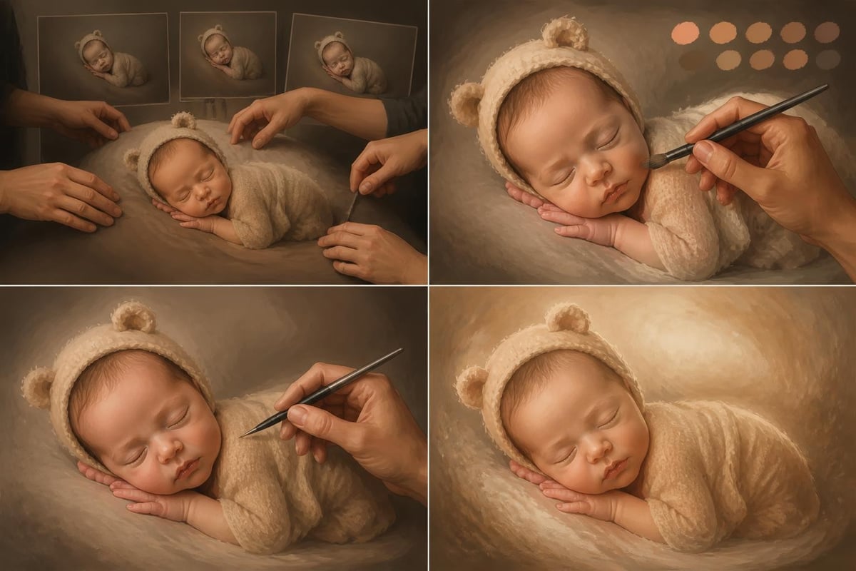 Studio newborn editing workflow