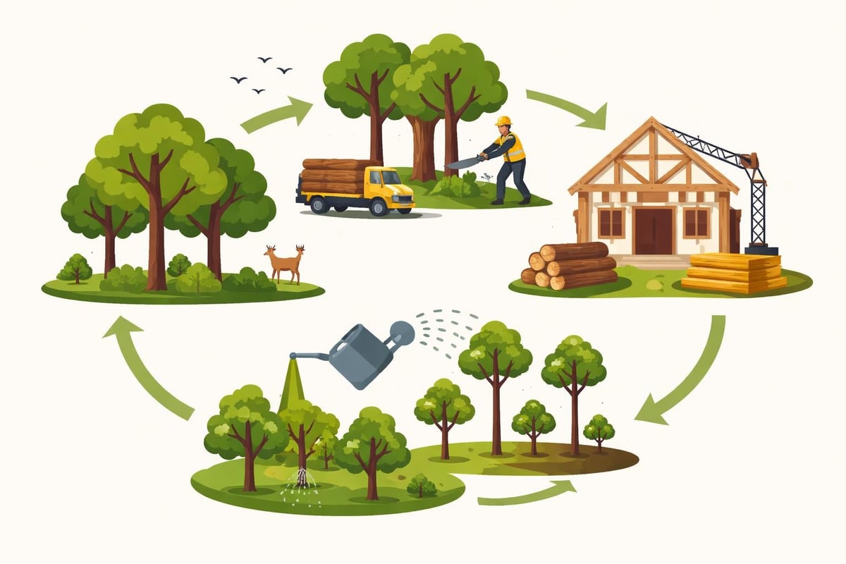 Oak timber sustainability cycle