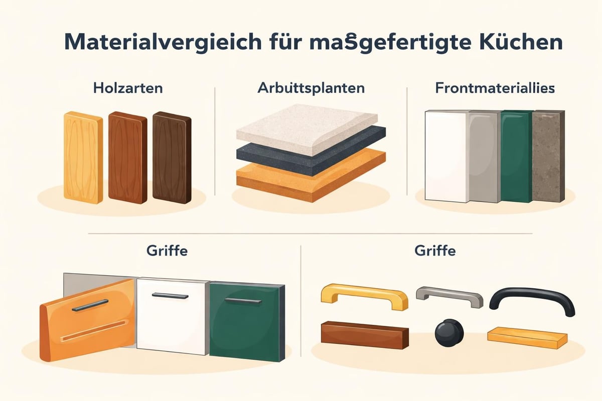 Verschiedene Küchenmaterialien
