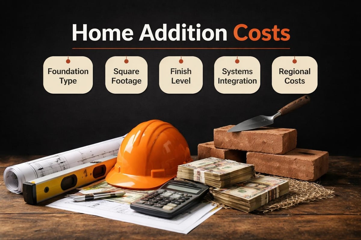 Home addition cost factors breakdown