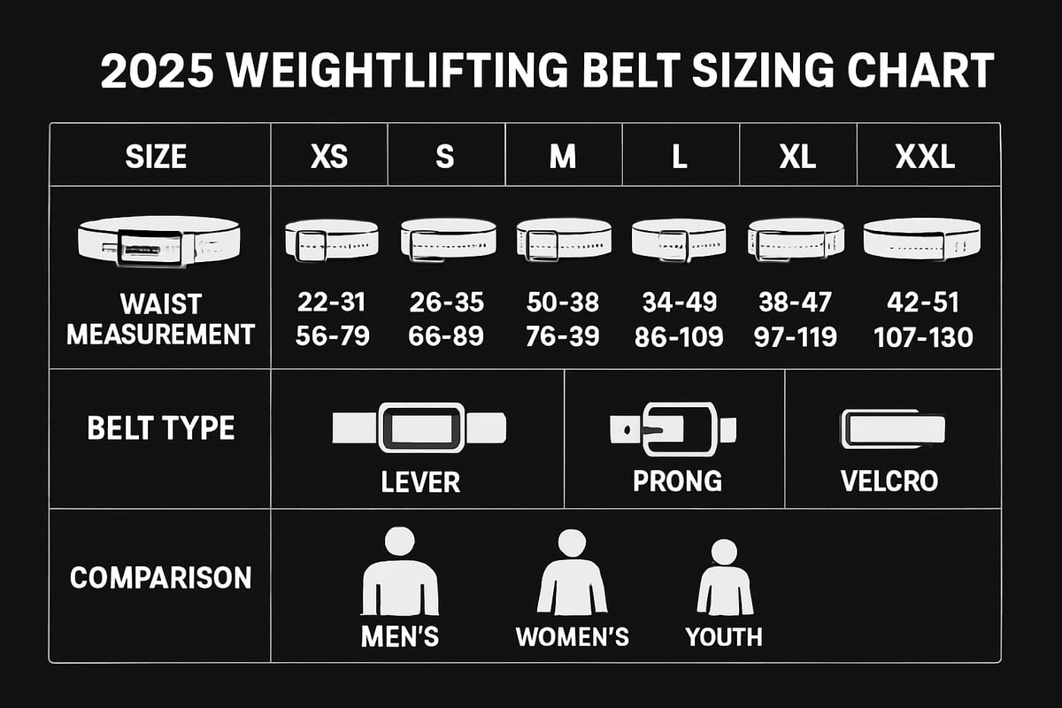 Weightlifting Belt Sizing Chart (2025 Update)