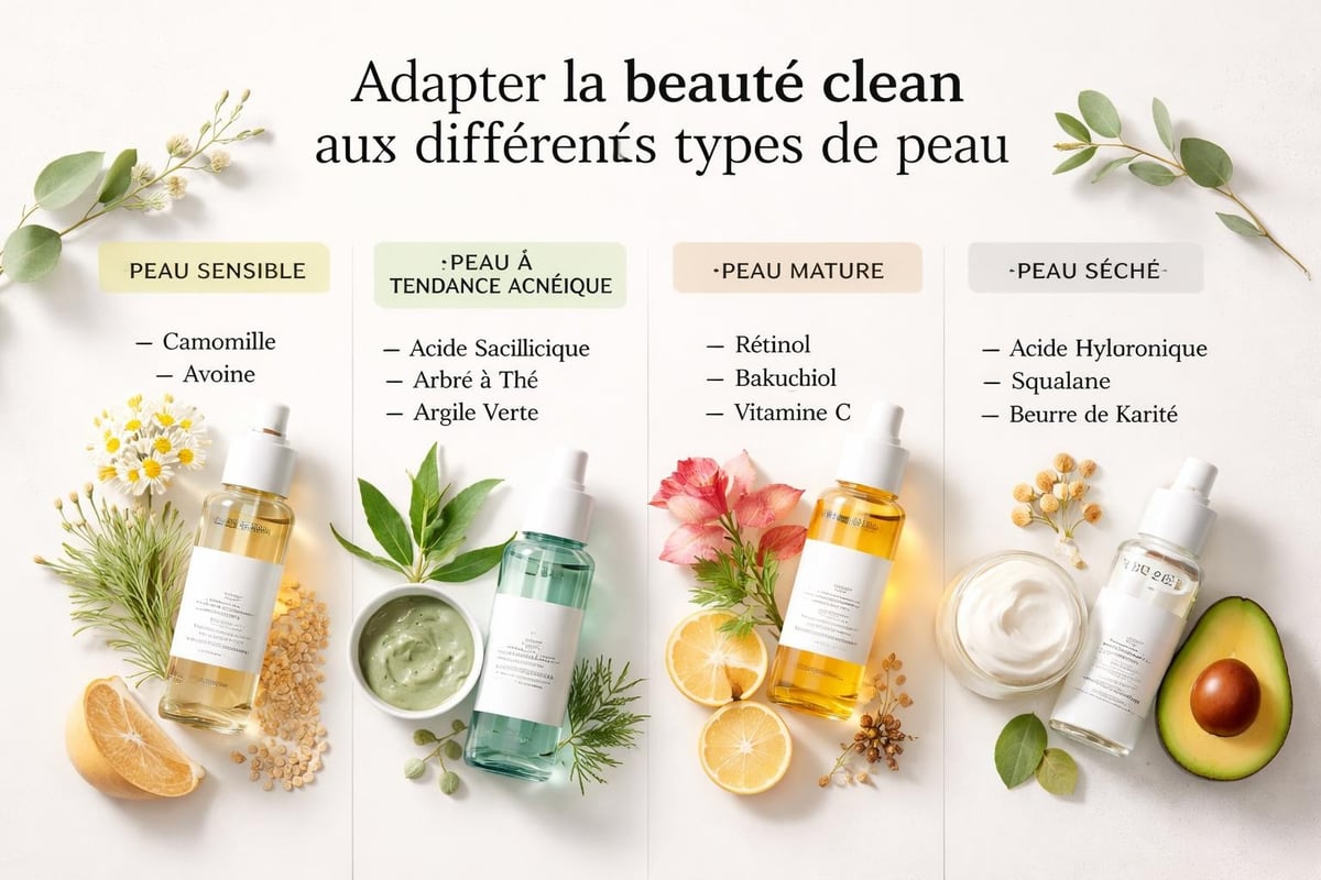 Formulations clean beauty par type de peau