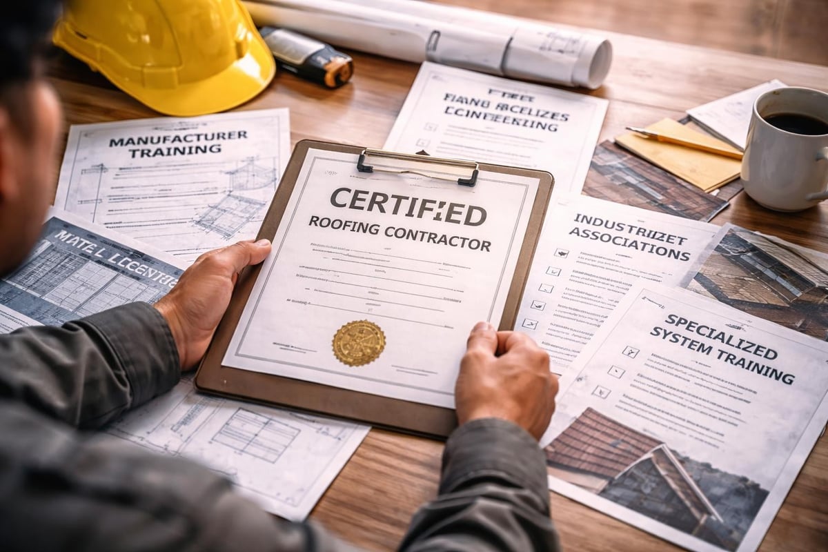 Roofing certification verification process