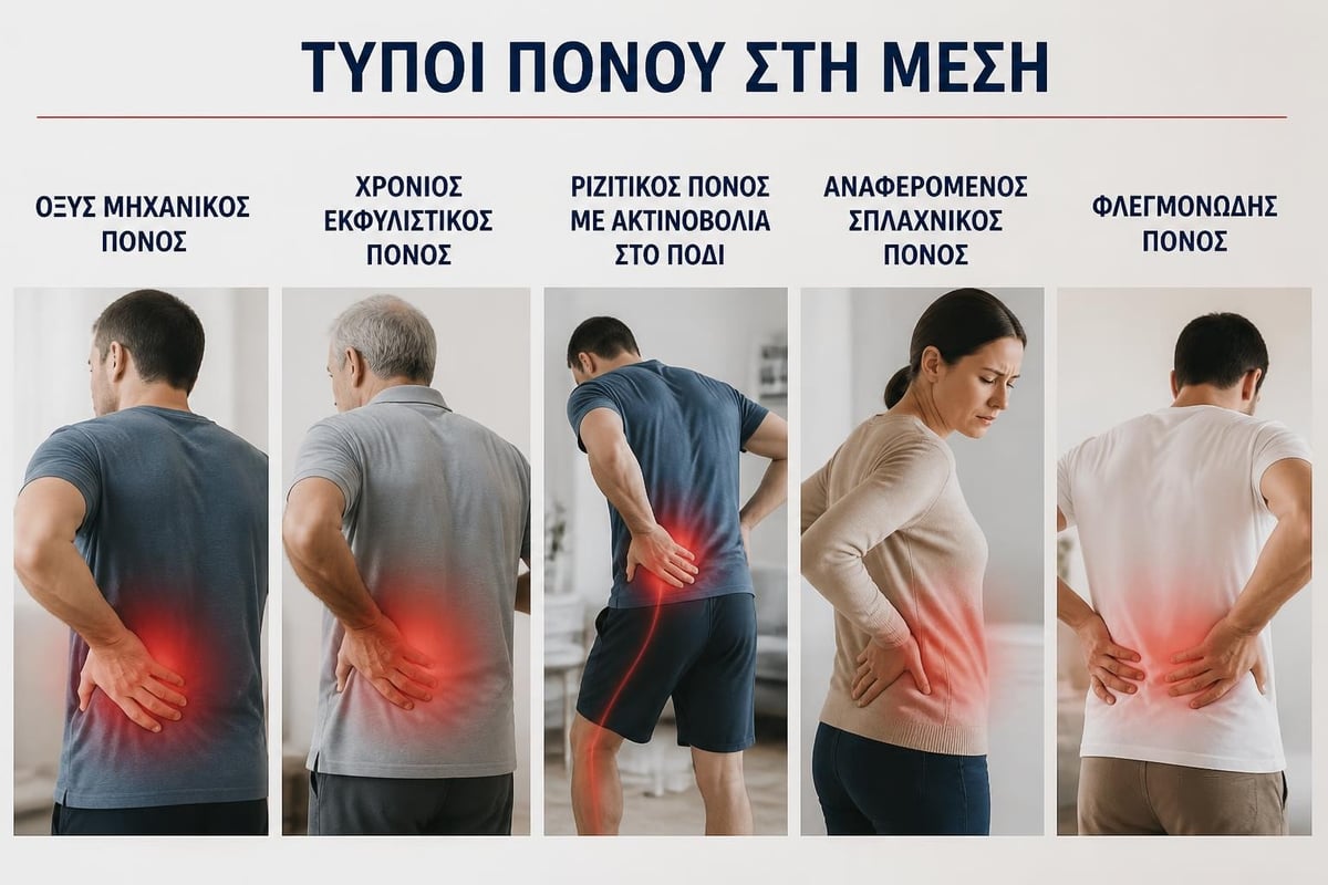 Τύποι πόνου στη μέση