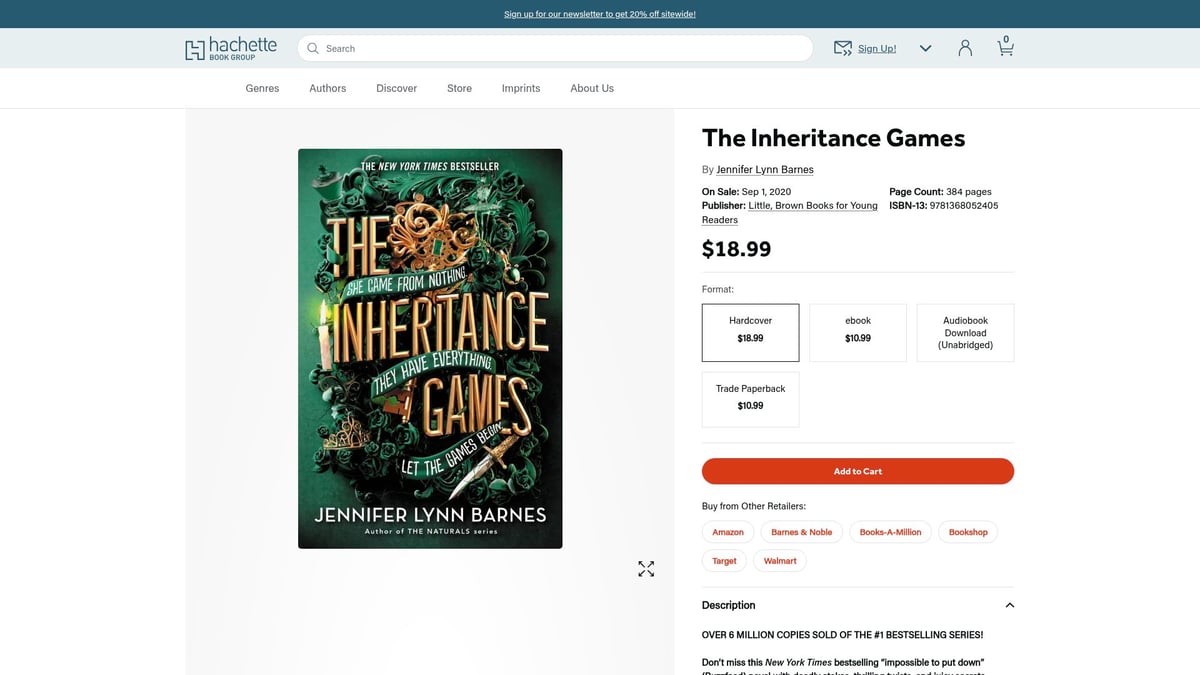 9 Essential Bestseller Books for Teenagers to Read in 2026 - The Inheritance Games by Jennifer Lynn Barnes