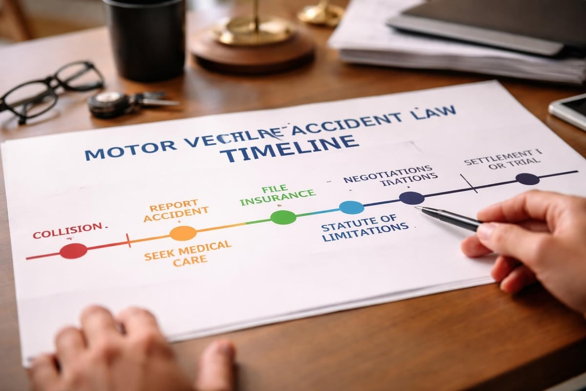 Motor vehicle claim timeline
