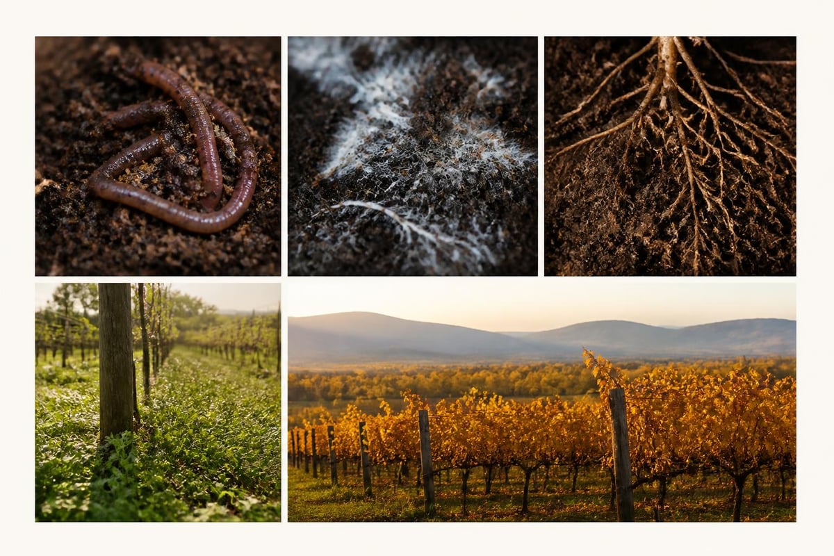 Organic vineyard soil ecosystem