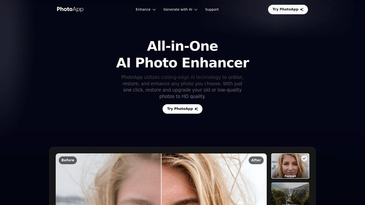 Top 10 Best Free AI Photo Enhancer Tools for 2025 - PhotoApp