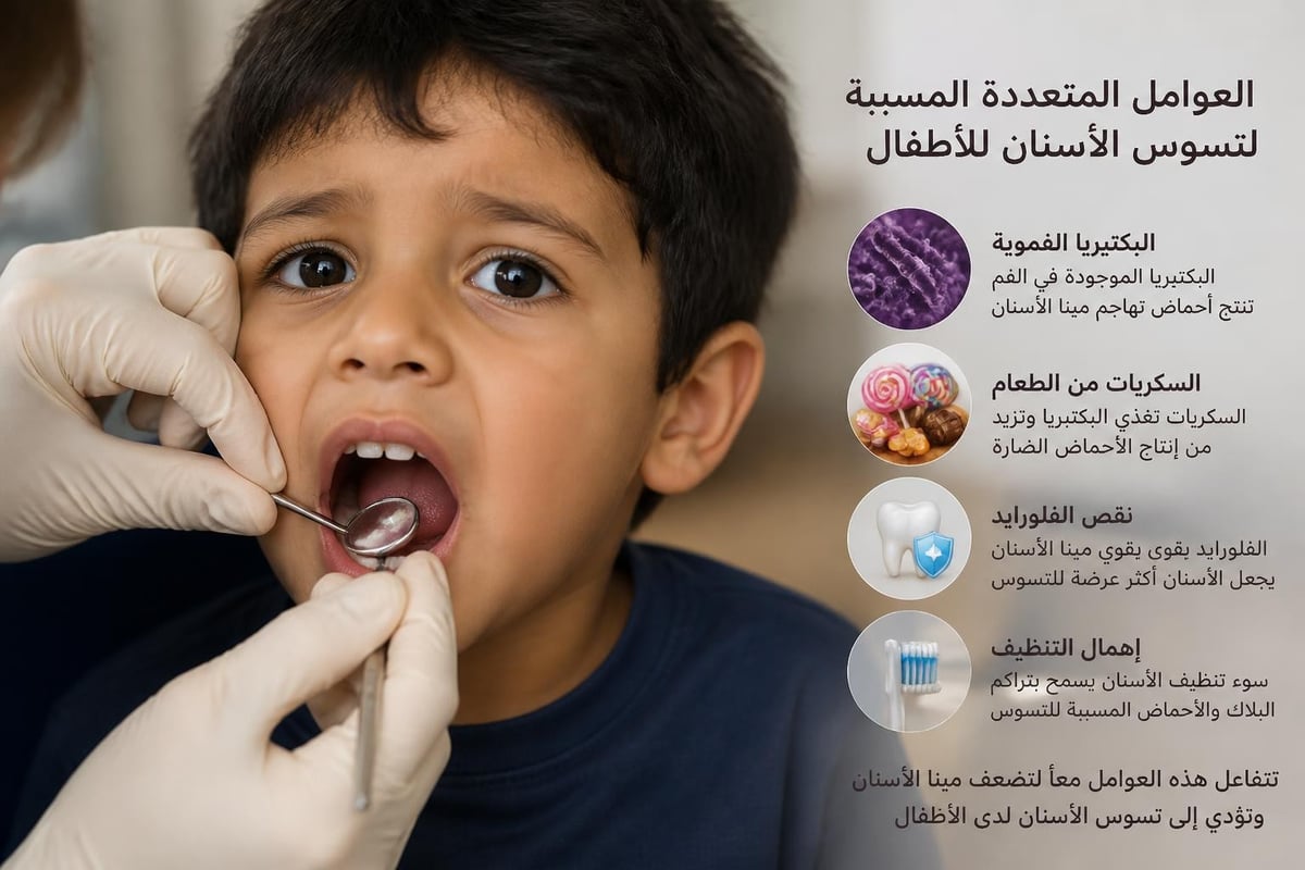 عوامل تسوس الأسنان عند الأطفال
