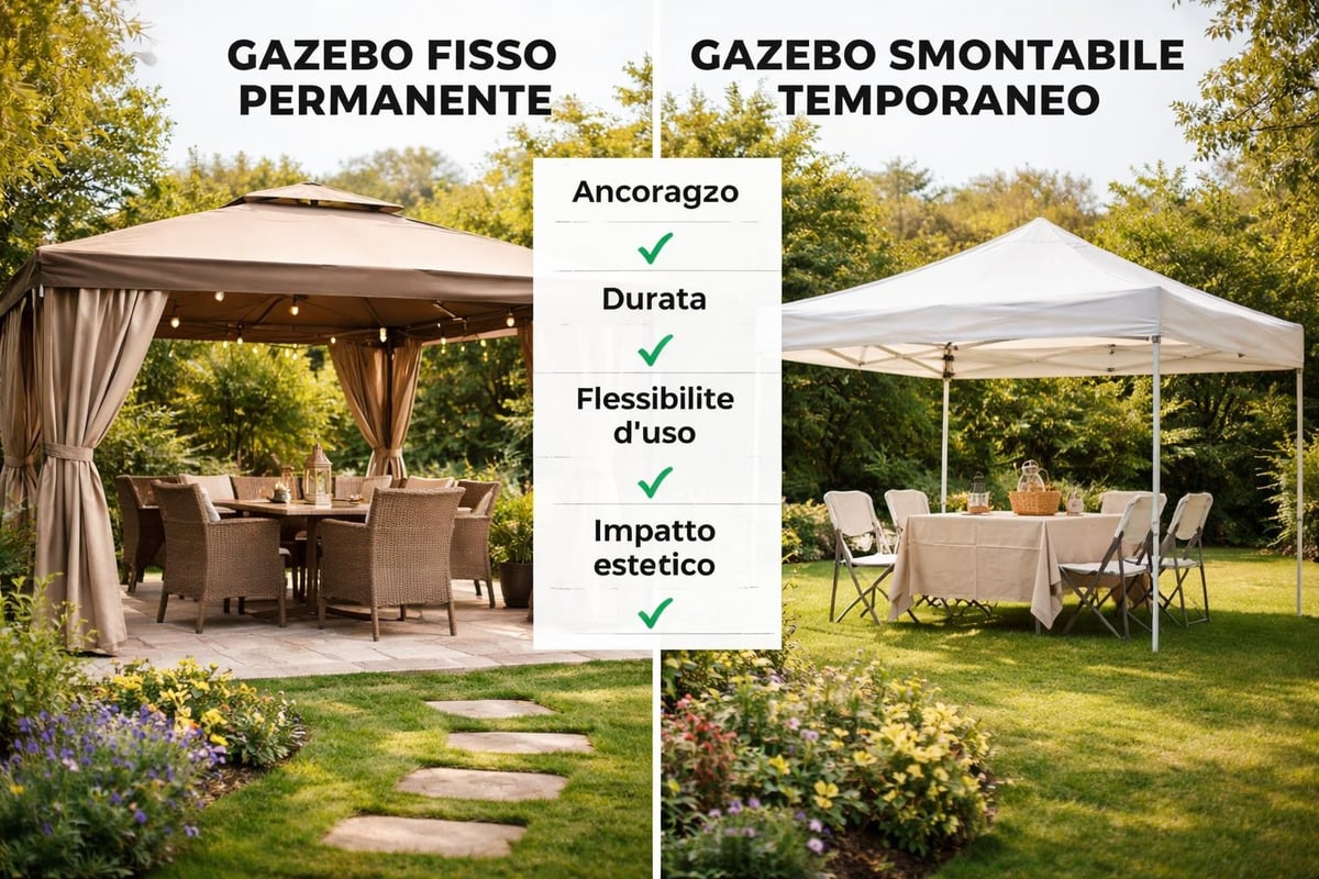Confronto tipologie gazebo