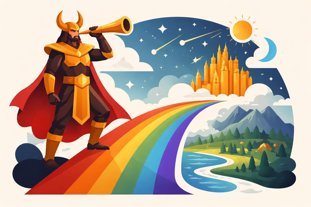 Heimdall guarding bifrost