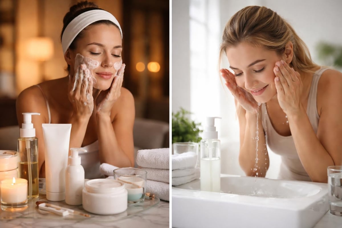 Morning versus evening cleansing