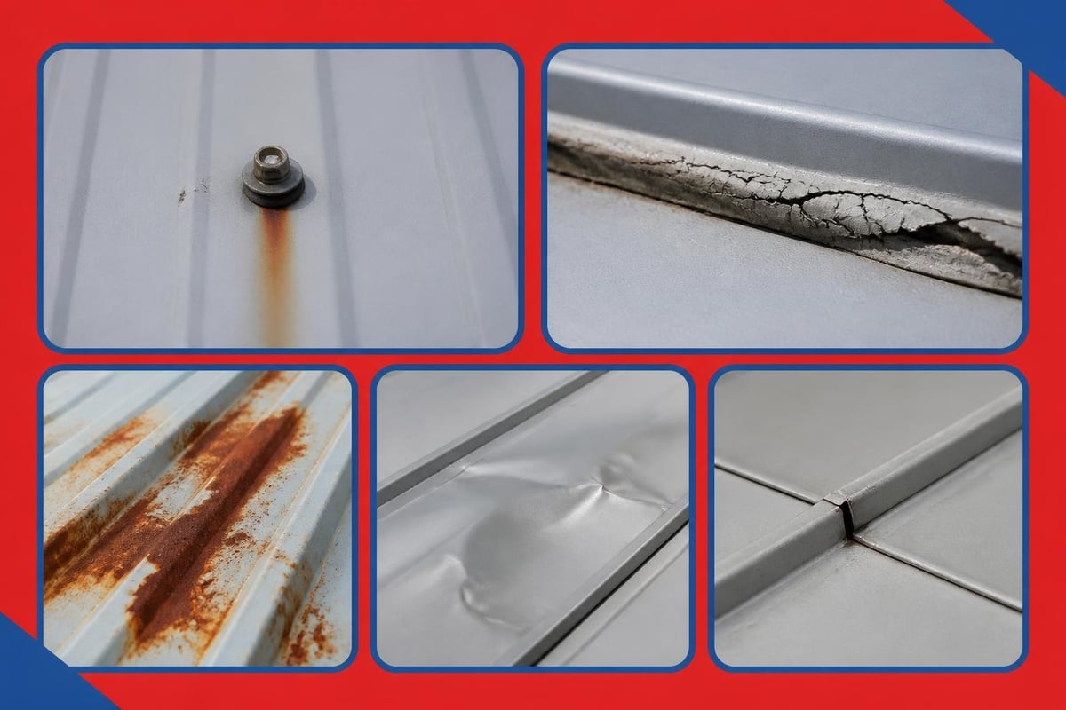 Common metal roof damage types