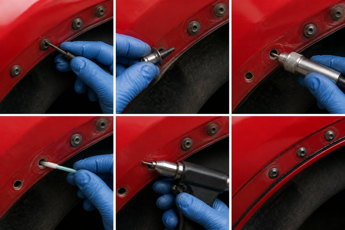 Metal roof fastener repair steps