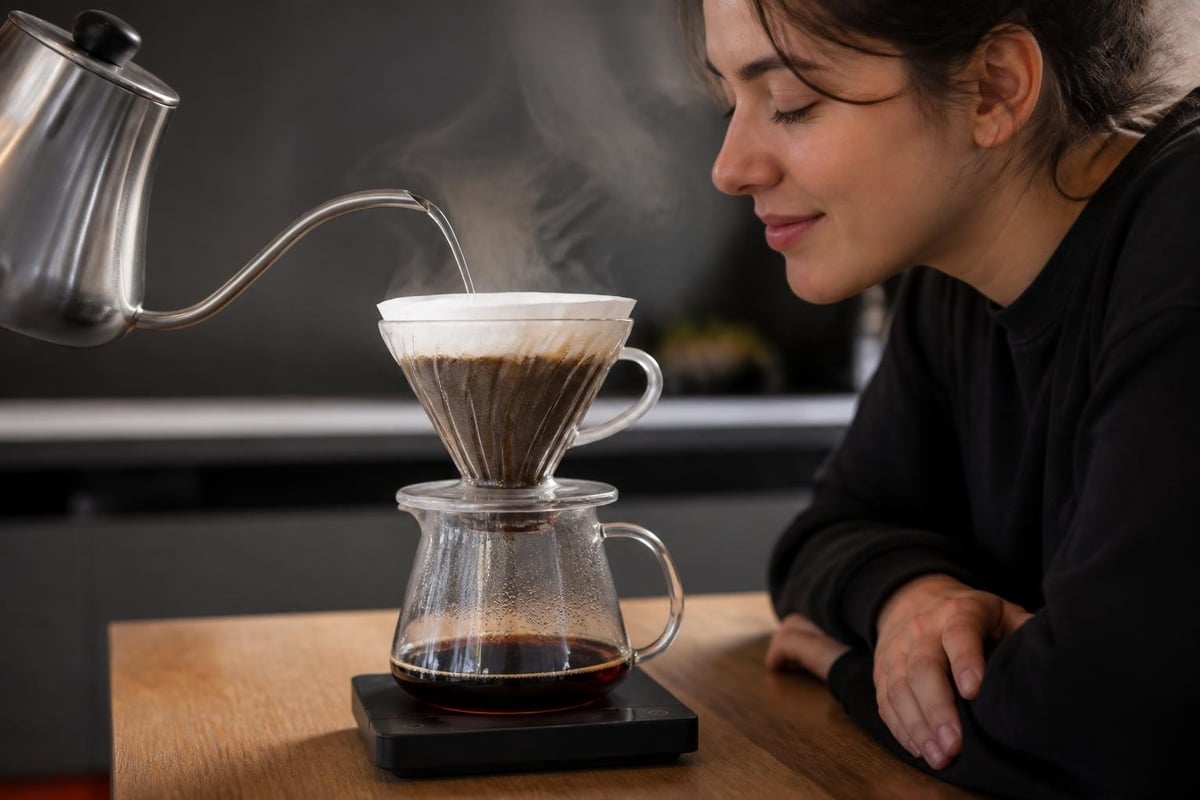 Pour over coffee sensory experience